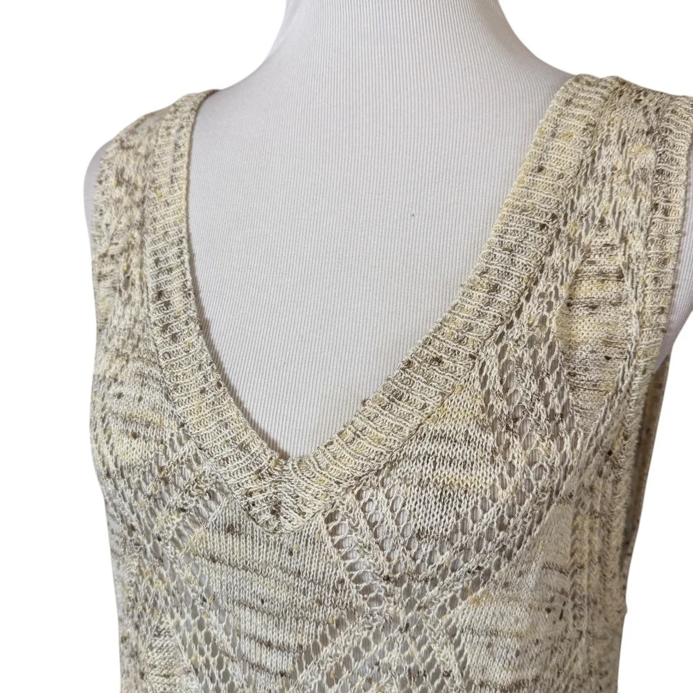 Ryu Crochet Knit Dress Fairy 1XL Cream Boho Ruffle Handkerchief‎ Hem P-RTA5102
